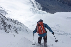 ME dropping in to the East Face. 1200m of perfect snow awaited. PC: Ross Hewitt