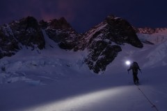 Hiking up to the Bowie Couloir.