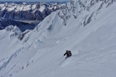 Ross Skiing the East Face of Mount cook.